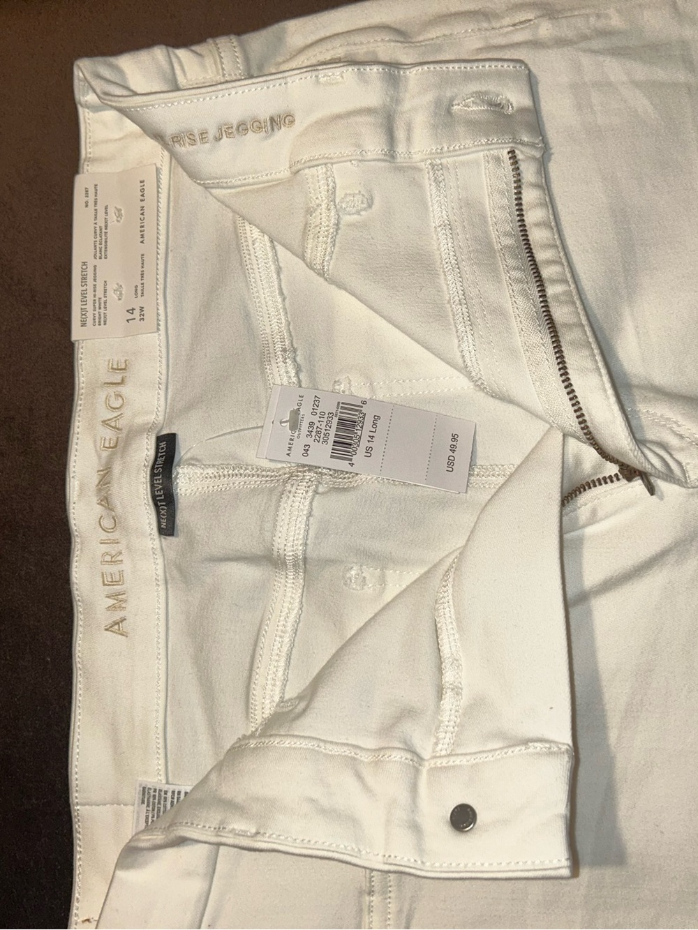 American Eagle Outfitters White High-Rise Stretch Jeggings